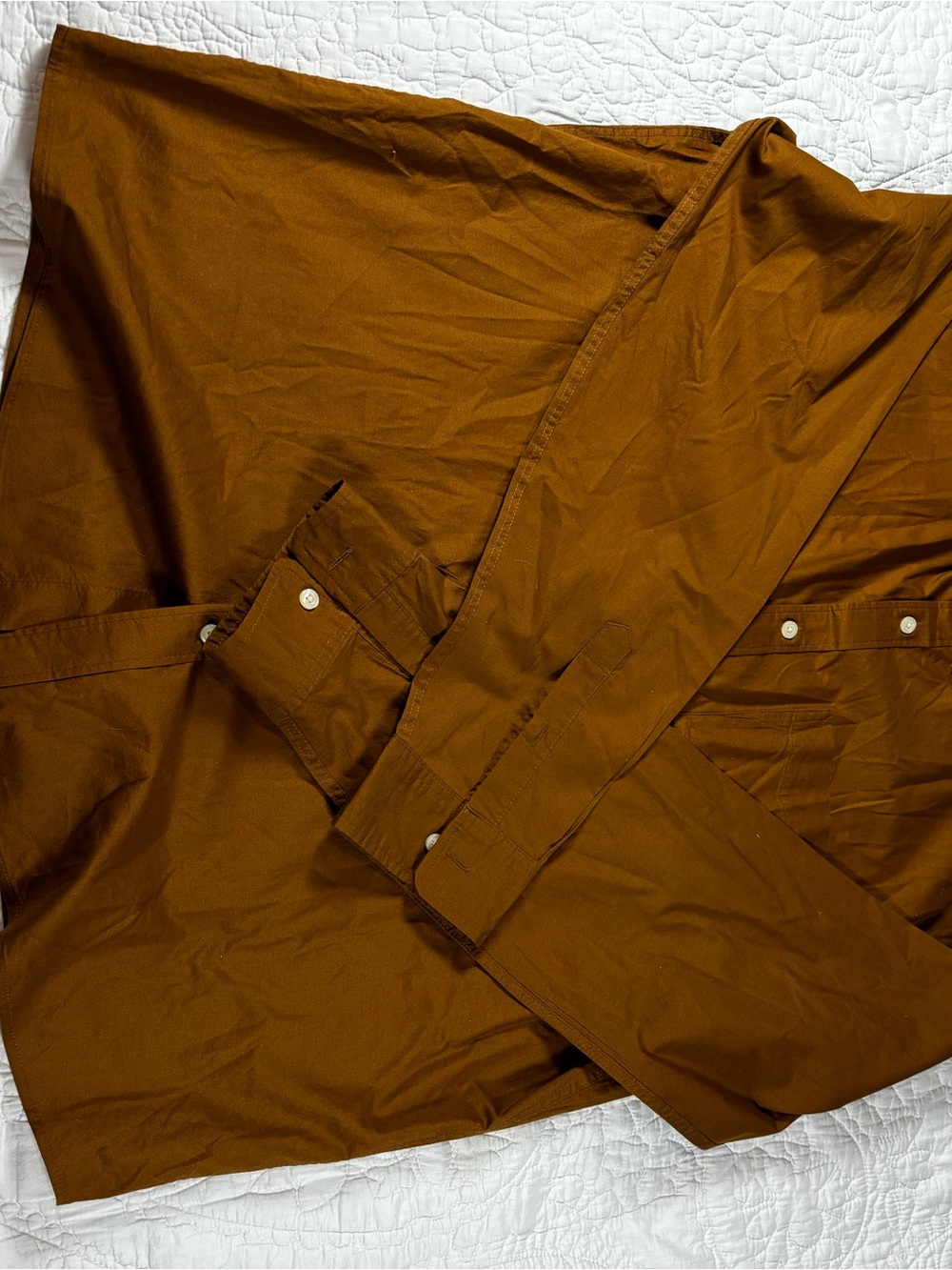 GAP Men's Button-Down Shirt in Rust Brown